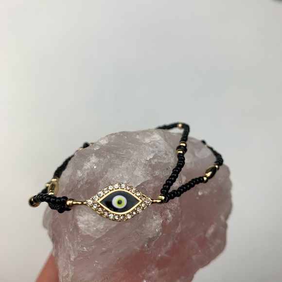🧿Evil Eye Pave Beaded Stretch Bracelet - Picture 3 of 8